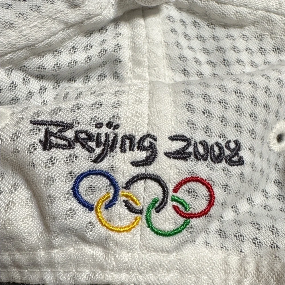 Beijing 2008 Olympics 100% Polyester Velcro White Cap